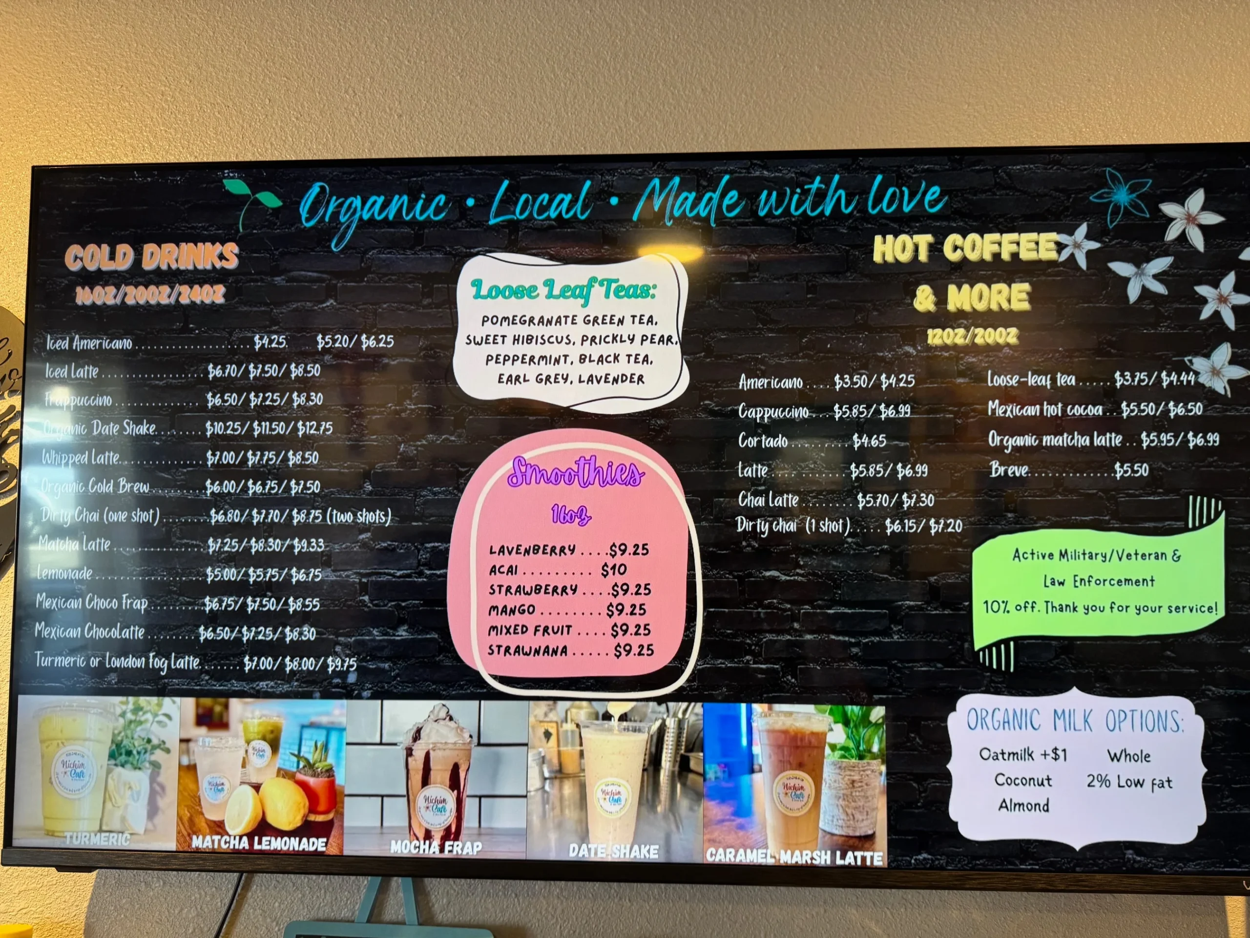 Nichim Cafe Yuma Drink Menu
