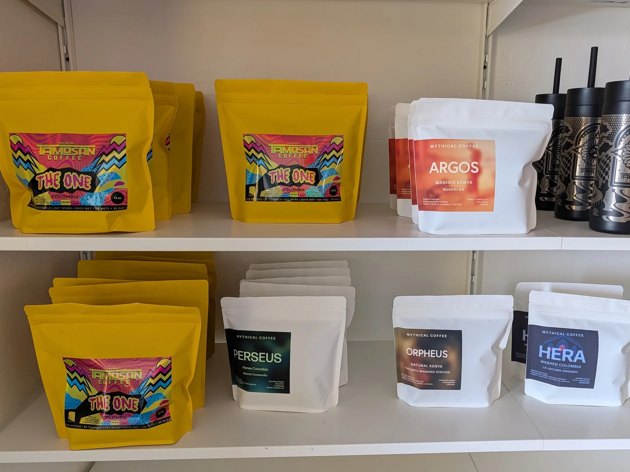 Tamosan Scottsdale - Whole Bean Bags on the Shelf View