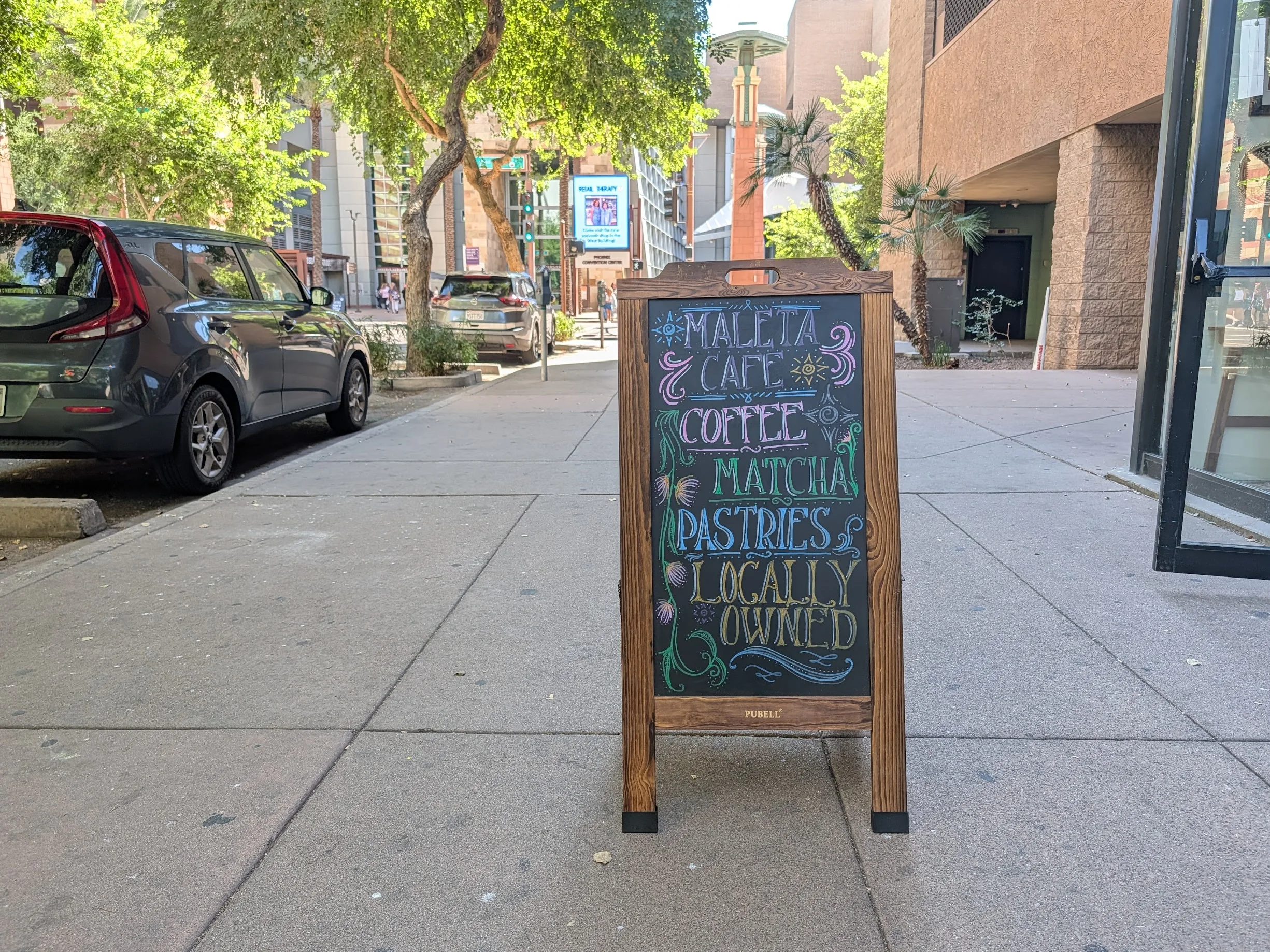 Adams St. Sidewalk Area infront of Maleta Cafe in Downtown Phoenix AZ