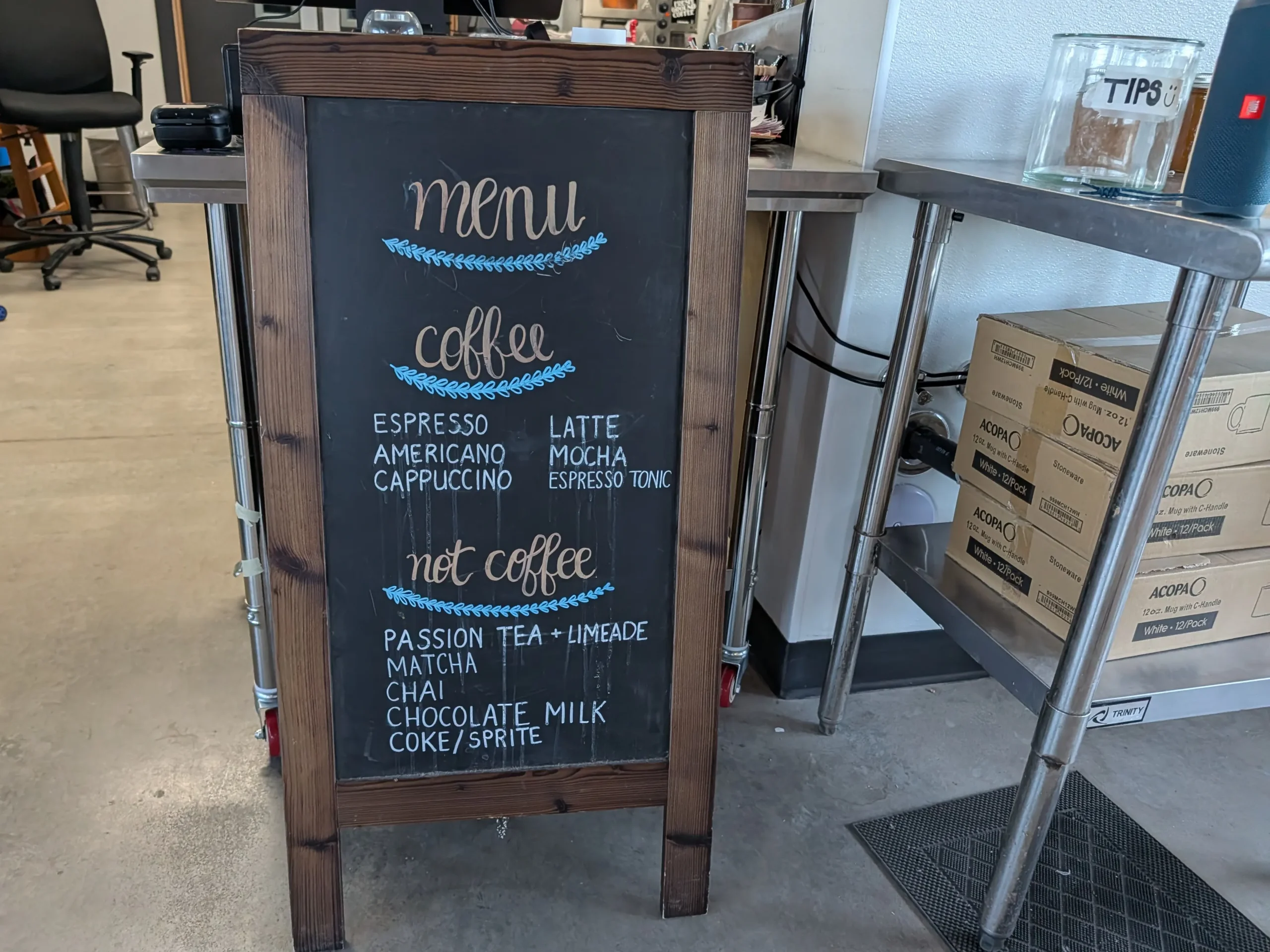 Third Place Cup - Queen Creek AZ - Menu Sign