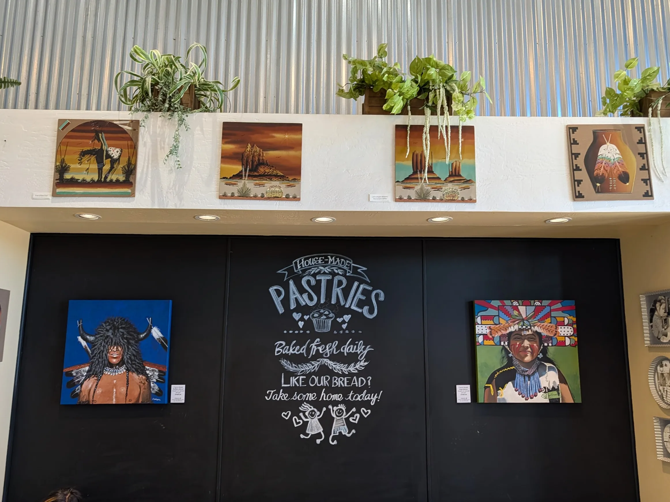 Layla's Bakery Cafe - Right wall decor and plants