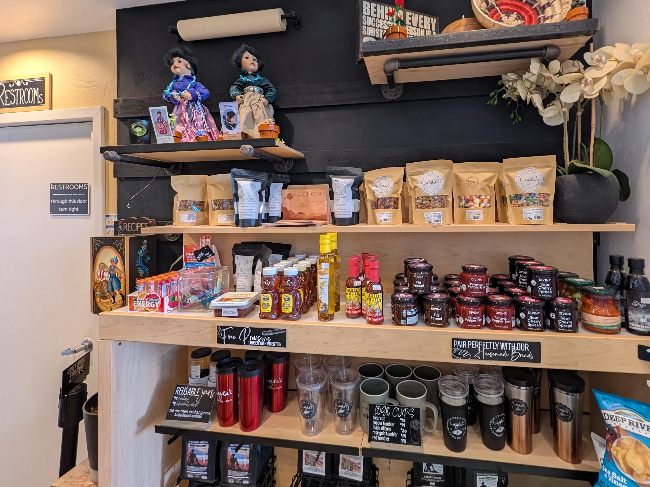 Layla's Bakery Cafe items for sale on the shelf