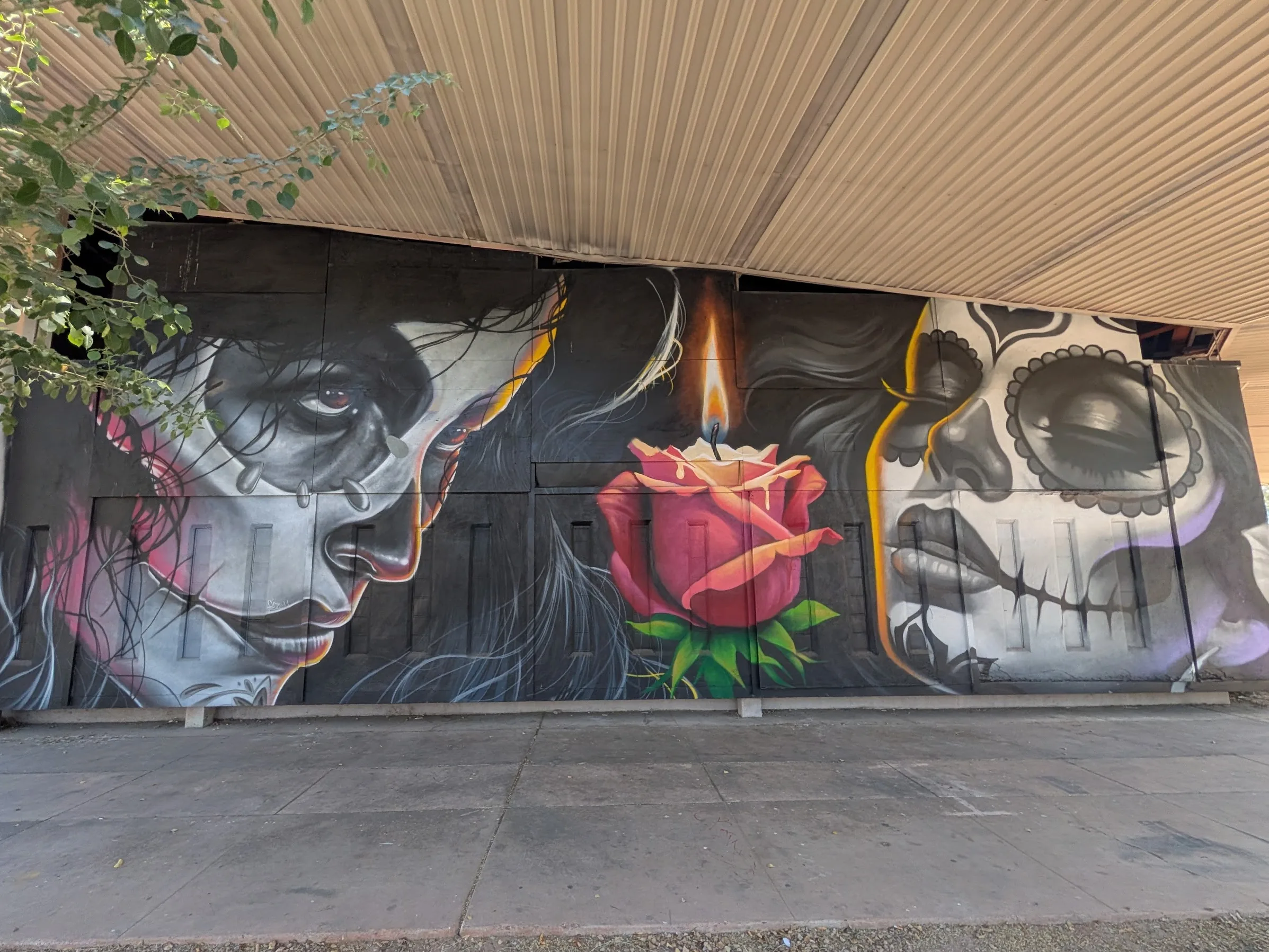 Mural across the street from Soundtrack Coffee and Chilte Mexican Restaurant.