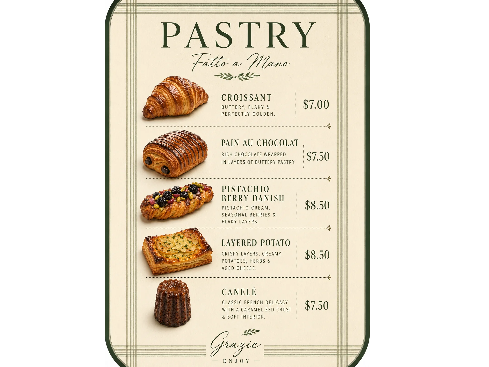 Caffio Espresso Bar in Phoenix's new 2026 Pastry Menu