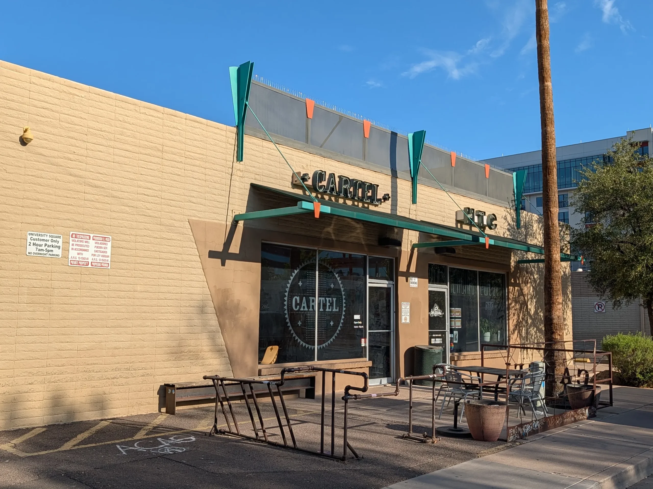 Cartel Tempe Front-Side view from Ash Ave.
