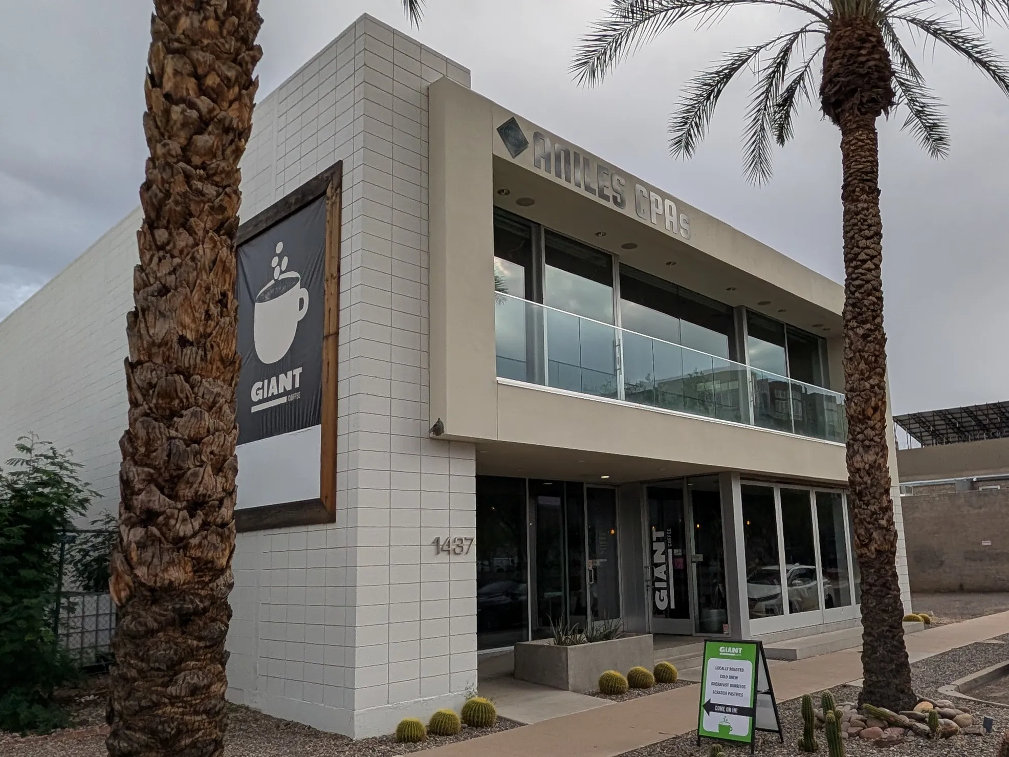 Giant Coffee in Downtown Phoenix, AZ. Image showing the front of the building